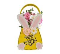 Easter Bunny Basket - Easter Bucket With Ear | Ideal For Hunting Rabbit Eggs | Cute Party Decoration For Kids Hunting Eggs Gifts Sweet Gift Bags For Vac, Yellow, Consulte la descripción