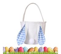 Easter Bunny Basket, Easter Egg Hunt Bags | Reusable Easter Candy Bags With Handles | Bunny Candy Basket Party Supplies For Hunting Party, azul, Consulte la descripción