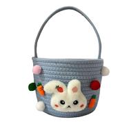 Easter Bunny Basket Set for Easter Egg Hunt, Cute Eggs Hunt the Festive Containers, Easter Egg Hunt Bags with Handle, Preference for Children at Easter Party, Blue, Large, 25x20x20cm/18x23x16cm