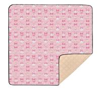 Easter Bunny Bow Soft Thick Baby Play Mat for Indoor Outdoor Portable Newborns Kicking Mat for Babies Infants Toddlers, 50'' x 50''