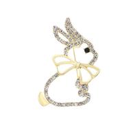 Easter Bunny Brooch Pin Rhinestone Rabbit Cute Animal Lapel Pin Jackets Cloth Decoration, Metal, no gemstone