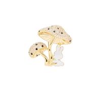 Easter Bunny Brooch, Rabbit Shaped with Bow, Crystal Embellished Pin Badge, Gold Tone Clothing Accessory, 4.6cm x 3cm (White)