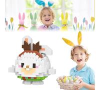 Easter Bunny Building Blocks, DIY Easter Rabbit Micro Blocks, Rabbit Animal Party Favors Bricks, Whimsical Spring Decor Figurines and Ornaments Set for Kids Easter New Year Gifts