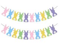 Easter Bunny Bunting Banner, Easter Bunny Banner, Easter Bunny Decorations, Colorful Rabbit Party Banners, Easter Bunting Garland for Home Easter Party Celebration Decorations