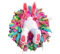 Easter Bunny Butt Wreath, Bunny Wreaths For Front Door, Cute Wreath Hanging Garland Ornament, Spring Wreath Artificial Door Wreath Festival Home Wall Decorations, 55 X 40 CM