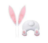 Easter Bunny Butt Wreath Kit Plush Rabbit Ear Wreath Attachment for Front Door,Spring Easter Outdoor Hanging Welcome Sign Garland Decorative Craft Supplies