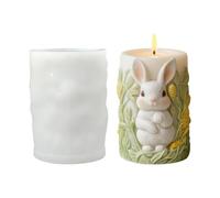 Easter Bunny Candle Mould, Easter Bunny Relief Craft Tool, Cylinder Concrete Mould, for Clay, Cement, Plaster, Resin Crafts, Home Accessories, Friends, Holiday Party, DIY Lovers
