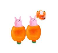 Easter Bunny Carrot Pop-Up Squeeze Accessory - Funny Novelty Item for All Ages, Perfect Easter Basket Stuffer & Party Favor, Festive Spring Gift Idea for Holiday Celebrations & Gatherings (2PCS,Pink)