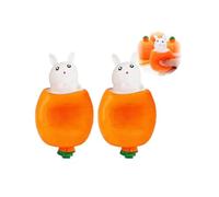 Easter Bunny Carrot Pop-Up Squeeze Accessory - Funny Novelty Item for All Ages, Perfect Easter Basket Stuffer & Party Favor, Festive Spring Gift Idea for Holiday Celebrations & Gatherings (2PCS,White)