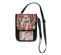 Easter Bunny Carrots Eucalyptus Travel Wallet Passport Holder Travel pouching Slim Lightweight Crossbody Bag with Adjustable Strap
