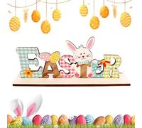 Easter Bunny Centerpiece, Colorful Tabletop Decor, Funny Holiday Decorations with Spring Theme, Seasonal Ornament for Home Studio, Party Supplies, Easter Tabletop Sign for Restaurant Dining Room