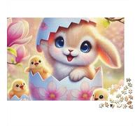 Easter Bunny Chicks 1000pc Thick Cardboard Jigsaw Puzzle for Stress Relief Seekers Christmas Gathering Home Decor Home Leisure Time Social Icebreaker 70x50cm/1000pcs