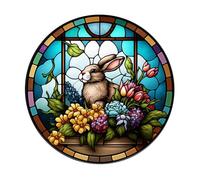 Easter Bunny Colored Electrostatic Glass with Bird Strike Warning Sticker 9 Style Change at Will for Easy Replacement Easter Atmosphere Adult Sticker Packs (A, One Size)