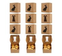 Easter Bunny Cookie Box - 12 Pieces Cute Paper Containers with Window, Bakery Boxes for Snacks Candy Chocolate | Holiday Treat Packaging for Valentines Birthday Thanksgiving Parties