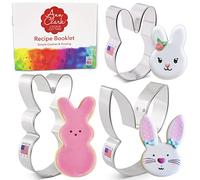 Easter Bunny Cookie Cutters 3-Pc. Set Made in USA by Ann Clark, Easter Bunny Head, Rabbit, Baby Bunny Head
