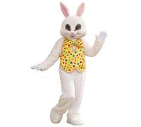 Easter Bunny Costume Adult Plush Bunny Mascot Suit for Men Women Onesize Easter Party Rabbit Cosplay Outfit with Head