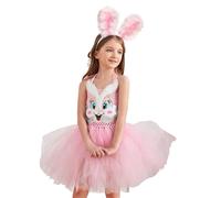 Easter Bunny Costume - Fabric, Carnival Costume | Ears Headband Bow Tie Gloves Tail - Rabbit Ears For Halloween | Kids Bunny Animal Headband Tutu Paws Set For Halloween