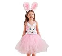 Easter Bunny Costume - Fabric, Carnival Costume | Ears Headband Bow Tie Gloves Tail - Rabbit Ears For Halloween | Kids Bunny Animal Headband Tutu Paws Set For Halloween