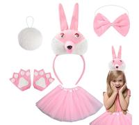 Easter Bunny Costume Set - Adjustable Rabbit Dresses, Bunny Ear Headband | Soft Comfortable for Holiday Cosplay Clothing, Dress Accessory with