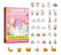 Easter Bunny Countdown Calendar | 24 Day Collection Souvenir - Decorative Bunny Themed Countdown Calendar | Office Shelf Dining Room Living Room