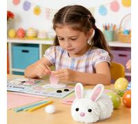 Easter Bunny Crafts for Kids - 8 x 6 x 10 cm, Easy DIY Rabbit, Animal Plush Making Kit, Creative Activity Project Classroom, Rewards, Party Favors, Girls