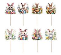 Easter Bunny Cupcake Toppers, Easter Cupcake Toppers | 8 Styles Cute Rabbit Food Picks,Cake Toppers, Easter Day Toppers for Party Supplies