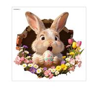 Easter Bunny Decal, Water-Resistant, 30x30cm, Rabbit Wall Sticker, Waterproof Easter Toilet Seat Sticker, Quick Holiday Decoration, for Home, Apartment, Room, Vacation and Photo