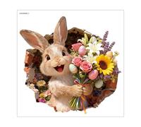 Easter Bunny Decal, Water-Resistant, 30x30cm, Rabbit Wall Sticker, Waterproof Easter Toilet Seat Sticker, Quick Holiday Decoration, for Home, Apartment, Room, Vacation and Photo