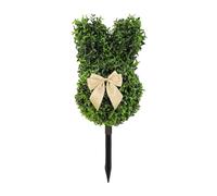 Easter Bunny Decor - 1 PCS Artificial Bunny Topiary Tree 2FT, Artificial Boxwood Rabbit Shaped Topiary with Gold Bowknot & Ground, UV Resistant Faux Plants for Indoor Outdoor Home Porch Decor