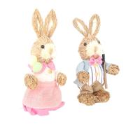 Easter Bunny Decor, Easter Decortations, Easter Bunny Figures, Easter Straw Bunny Easter Decorations Easter Rabbits Great Gifts for Children Friends Family (#1)