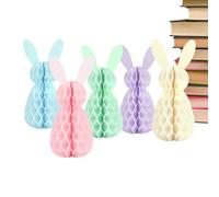 Easter Bunny Decoration - 5 Pieces Seasonal Rabbit Ornament - Rabbits Table Decor - For Easter Eggs Search Inside On Desk And Stepped Tray