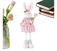 Easter Bunny Decorations - 16.1 To 21.6inch Soft Fabric Retractable Legs Stuffed Bunny | Photo Props | Farmhouse Spring Home Decor | Handmade Doll For Party Favor