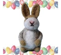 Easter Bunny Decorations Felt - Stuffed Animals Rabbit Crochet Handmade Colourful Jackets | Bunnies Felt Cute Filling Basket Easter | Crafts Animals Home Decoration, 10 cm Decor