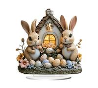 Easter Bunny Decorations, Happy Easter Tabletop Ornament, Easter Egg Ornaments for Tree, Acrylic Spring Bunny Egg Desktop Decoration, Tiered Tray Easter Bunny Figurine, For Home Decor