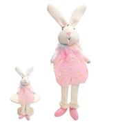Easter Bunny Decorations,Plush Bunny Decorations with Dangling Leg,Happy Easter Figurines with Table Sh Rabbit Legs Dangling