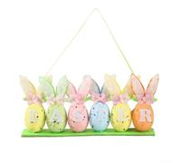 Easter Bunny Decorations Set with Rabbit Ears and Egg | Ornaments for Home Table Centerpiece Party Festive Holiday Display Lightweight Foam Non-Woven Fabric Multicolor Compact