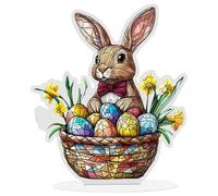 Easter Bunny Decorations, Two-Dimensional Spring Seasonal Centerpiece - Rabbit Decorations for Desk and Centerpiece - For Home Living Room Shelf Desk Mobile Wedding Fees