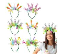 Easter Bunny Decorative Headband,Easter Bunny Head Headbands,6pcs Cute Cartoon Rabbit Head Headbands,Hair Accessories Easter Elements for Revelation Party