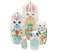 Easter Bunny Dolls - Wooden Nested Bunny, Educational Toy Set | Cute Rabbit Nest Doll Collection, Cute Learning Activity For Kids Boys Girls Home Living Room Bedroom Playroom Spring