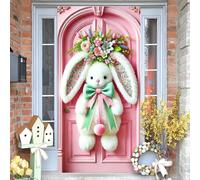Easter Bunny Door Cover,Cute Happy Easter Decoration,Easter Door Decorations,Spring Cute Door Banner for Thanksgiving Holiday Party Home, Office, Room, School, Dormitory
