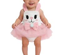 Easter Bunny Dresses,Easter Bunny Tutu Dress With Rabbite Ears,Sleeveless Princess Dress Suspender Sundress for Little Girls