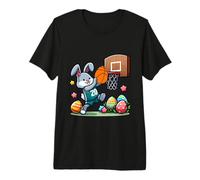 Easter Bunny Dunking Hoop Basketball Bunny Happy Easter Kids Premium T-Shirt