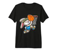 Easter Bunny Dunking Hoop Basketball Bunny Happy Easter Kids Premium T-Shirt