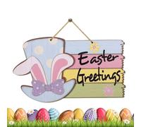 Easter Bunny Ear Ornament, Wooden Wall Hangable Decorations, Easter Door Welcome Sign for Tree Decorations, Spring Holiday Decoration for Indoor Outdoor Spaces, Rustic Easter-Themed Home Accents