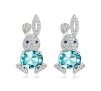 Easter Bunny Earrings for Women Cute Animals Bunny Dangling Earring Dainty CZ Rabbit Earrings Holiday Jewelry Accessories, S, Brass, No Gemstone