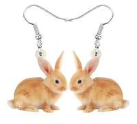 Easter Bunny Earrings for Women Cute Bunny Dangle Earrings Acrylic Easter Rainbow Egg Earrings Jewelry Gift, Acrylic, No Gemstone