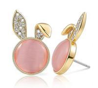 Easter Bunny Earrings for Women,Vintage Gold Rabbit Front Back Stud Earrings, Sparkling Cute Bunny Jacket Earrings, Minimalist Sweet Bunny Jewelry for Easter Party Valentines Jewelry Gifts