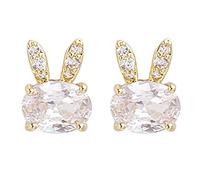 Easter Bunny Earrings Synthetic Opal Star Studs Small Earrings Women's Earrings Jewelry Statement Earring (White, One Size)