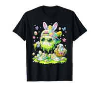 Easter Bunny Ears Baseball Ice Cream Drip Tie Dye Funny T-Shirt