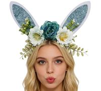 Easter Bunny Ears - Glitter Costume Headband, Soft Flexible Spring Decoration, Animal Themed Headband | Easy Wear Design for Party, Party, Co
